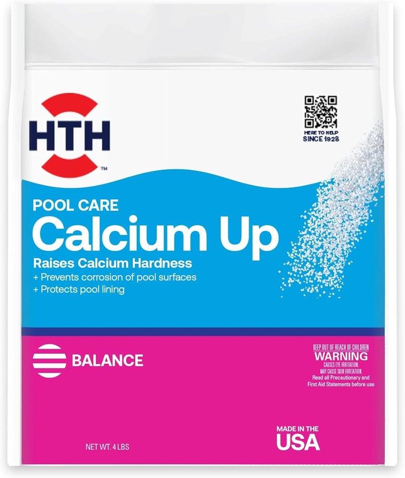 HTH 67059 Swimming Pool Care Calcium Hardness Up, Swimming Pool Chemical Protects Swimming Pool Surfaces and Liners, 4 Lbs - Image 1